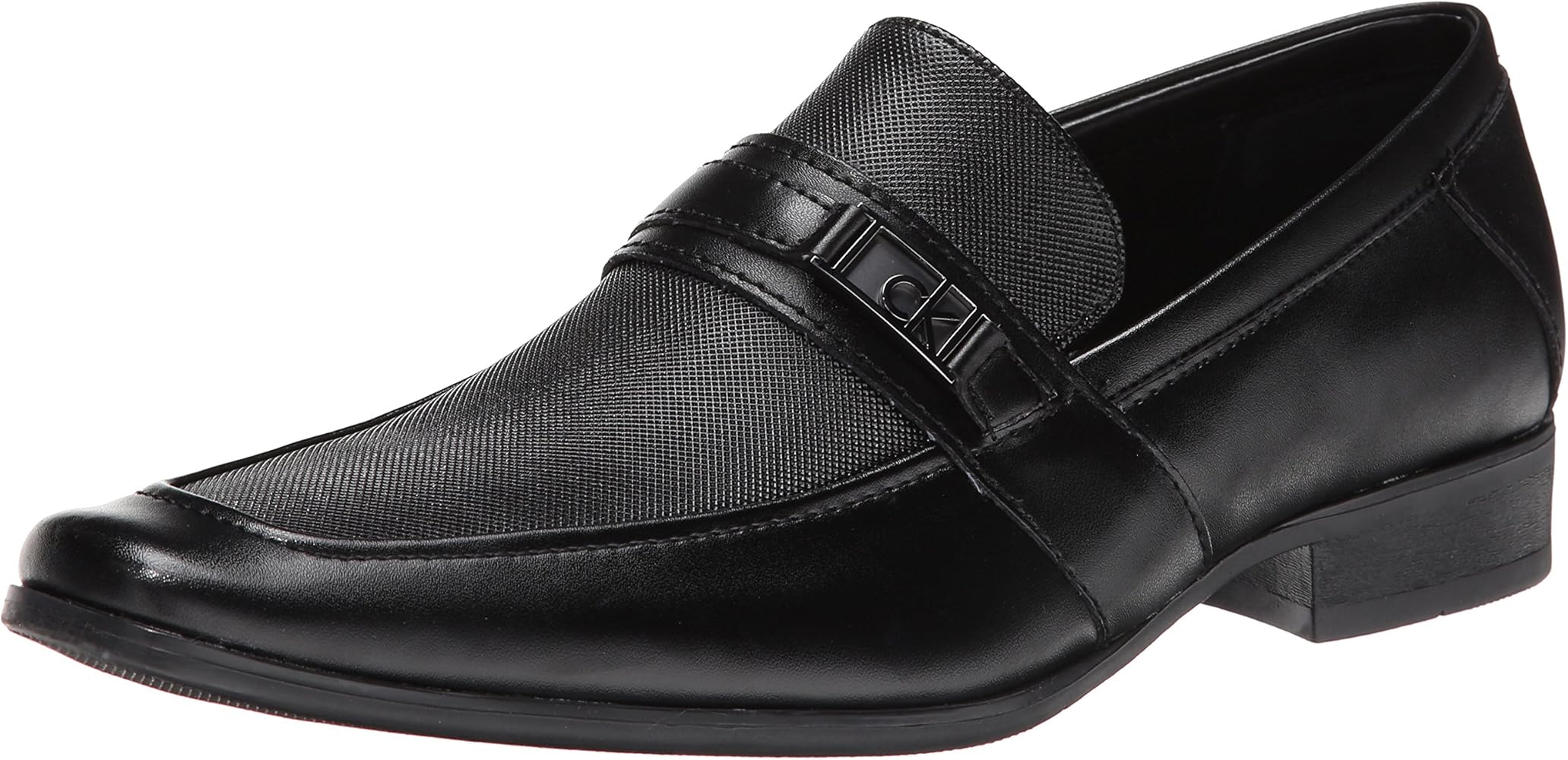 calvin klein bartley diamond leather loafers