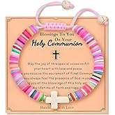 OVIFICEA Baptism Gifts Cross Bracelet for Girl, First Communion Confirmation Bless Gifts for Teenage Girls Boys, Kindergarten Preschool Graduation Christening Gift for Daughter Granddaughter Godchild