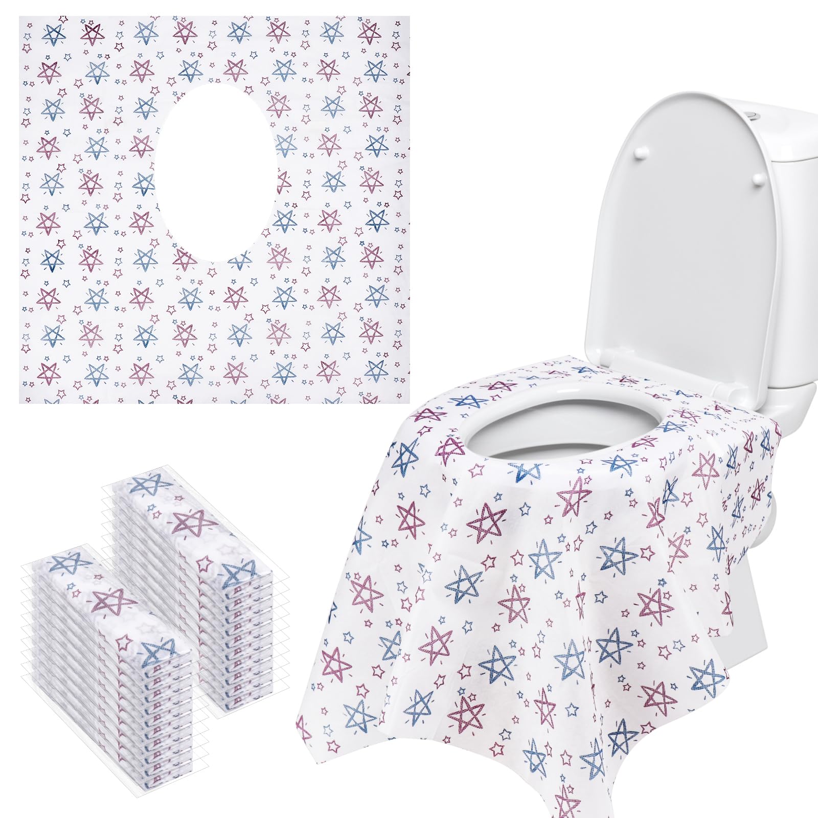 Homgaty 20 Pack Disposable Toilet Seat Covers, Potty Seat Cover Protectors, Extra Large Size, Individually Wrapped, Waterproof for Travel, Toddlers Potty Training in Public Restrooms Hotel Bathroom