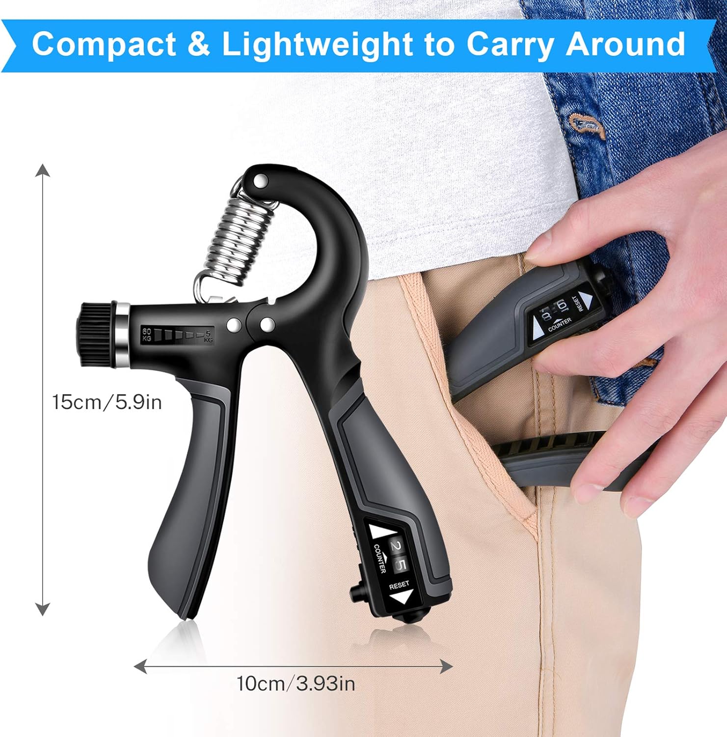 GRM Grip Strength Trainer Forearm Strengthener, 2 Pack Adjustable Resistance 11-132LBS Hand Grip Exerciser Workout for Rehabilitation Athletes Climbers Musicians : Sports & Outdoors