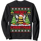 Bumble Bee Ugly Christmas Sweaters Funny Santa Lights Xmas Sweatshirt