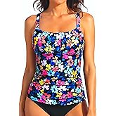 Tummy Control Tankini Swim Tops - Women Ruched Swimsuit Bathing Suit Top Only Modest Slimming Swimwear 2025