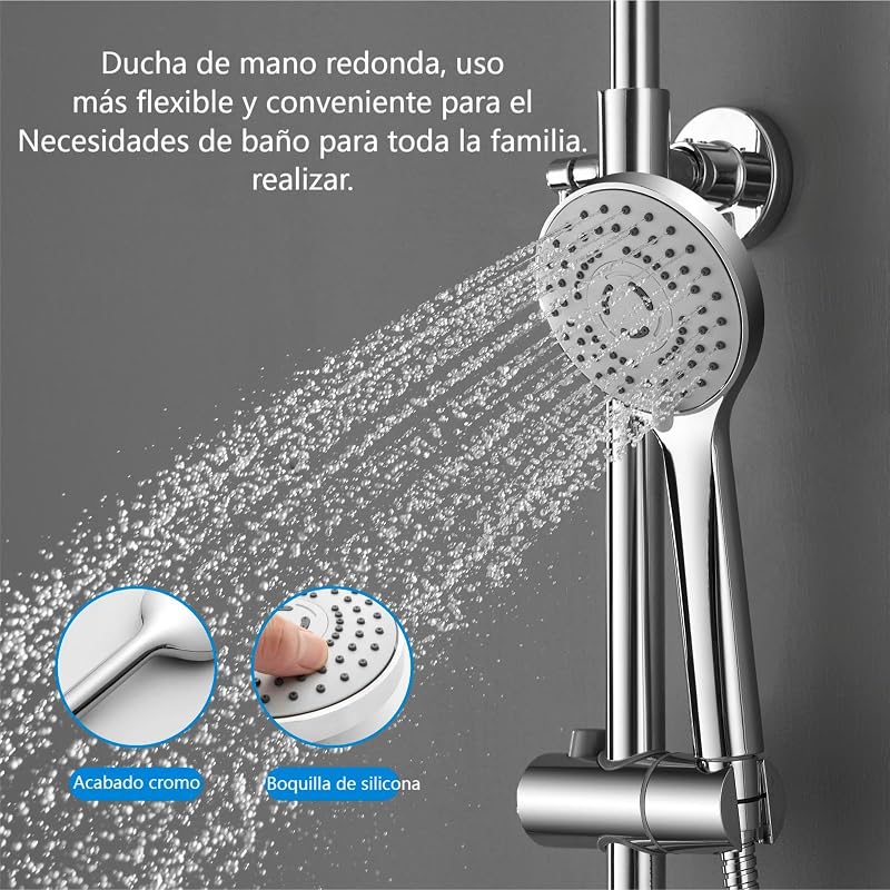 Columna de Ducha, YOOZENA Columna Ducha con grifo, Ducha lluvia 23 CM