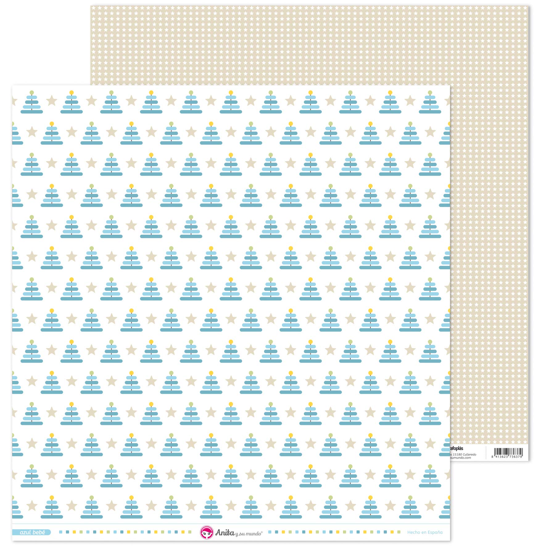 Anita and Su Mundo Collection Blue Baby Scrapbooking Papers, Paper, 12" x 12"