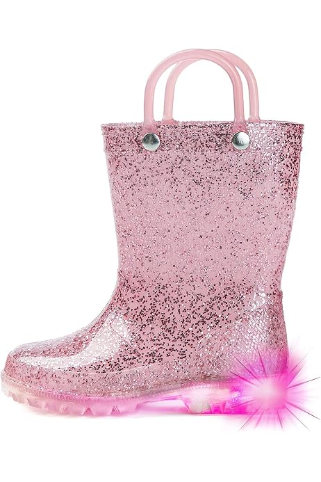 K KomForme Toddler Light Up Rain Boots 