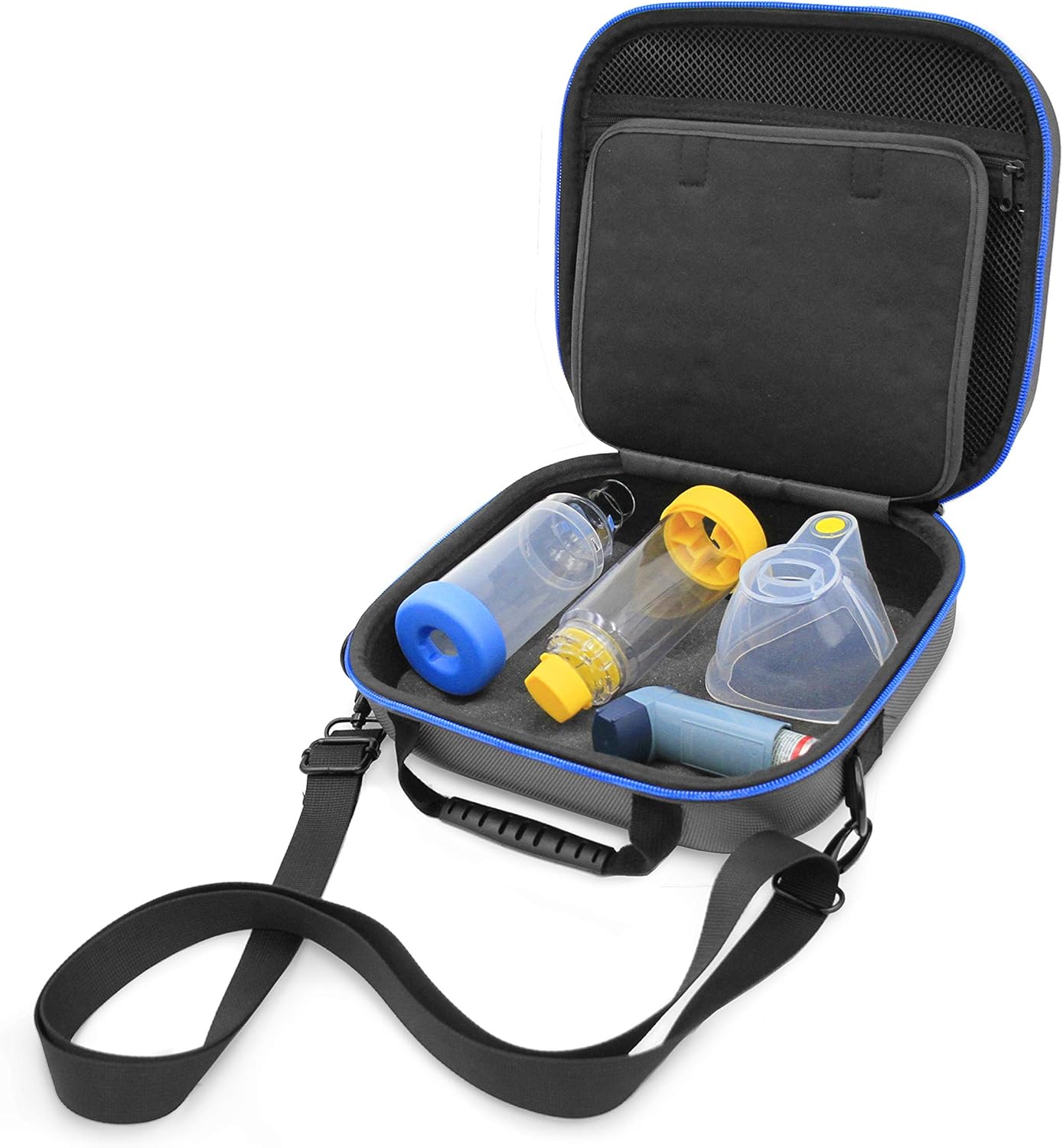 CASEMATIX Asthma Inhaler & Essential Carrying Case for Adult and Child - Protective Travel Bag for Handheld Asthma Nebulizer Machine, Asthma Mask, Asthma Spacer, Asthma Medicine & More - CASE ONLY: Health & Personal Care