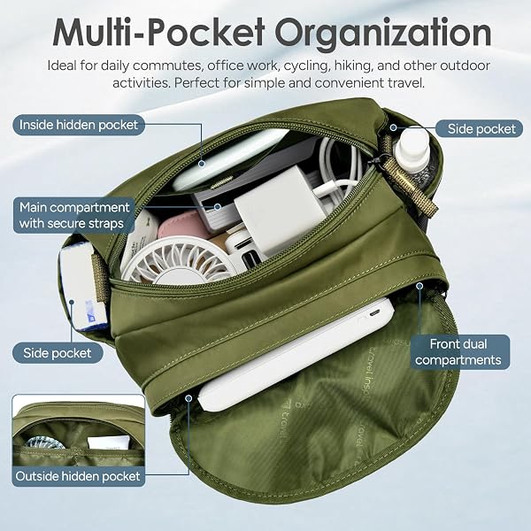 TRAVEL INSPIRA FUNCTIONAL MULTI POCKET CROSSBODY BAG STYLISH SHOULDER BAGS PURSE