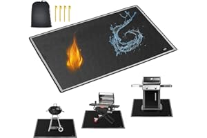 CEED4U 43×60 Inch Black Grill Mat, Barbecue Mat for Deck, Grill Mat for Outdoor Grill, Double-Sided Durable Fireproof Mat, Perfect for BBQ, Charcoal Grills, Fire Resistant, Fiberglass Use, Black