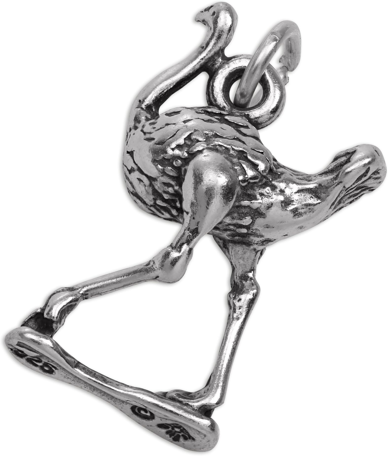 Sterling Silver 3D Ostrich Charm