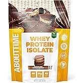 About Time Whey Protein Isolate Powder 24g Chocolate Peanut Butter, Natural Ingredients, Non-GMO, Gluten-Free, Lactose-Free, Zero Sugar, Low Carb, 32 Servings