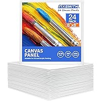 FIXSMITH Canvases for Painting- 8x8 Inch Art Canvas,24 Pack Square Canvases,Primed Canvas Panels,100% Cotton,Acid Free,Artist