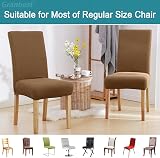 Granbest High Stretch Dining Chair Covers Set of 6 Khaki Parson Style view 5