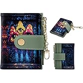 FiitCASE Cute Women Wallet, Small Slim Thin Rfid Credit Card Wallet, PU Leather Bifold Cash Zipper Coin Pocket ID Window for Female Ladies Teen Girls Girly