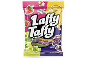 Laffy Taffy Candy, Assorted Fruit Flavors, Individually Wrapped Mini Bars, 6 Ounce Bag