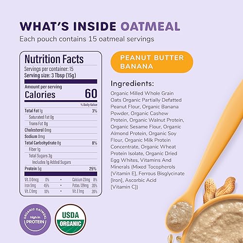 Ready, Set, Food! Organic Baby Oatmeal Cereal (Peanut Butter
