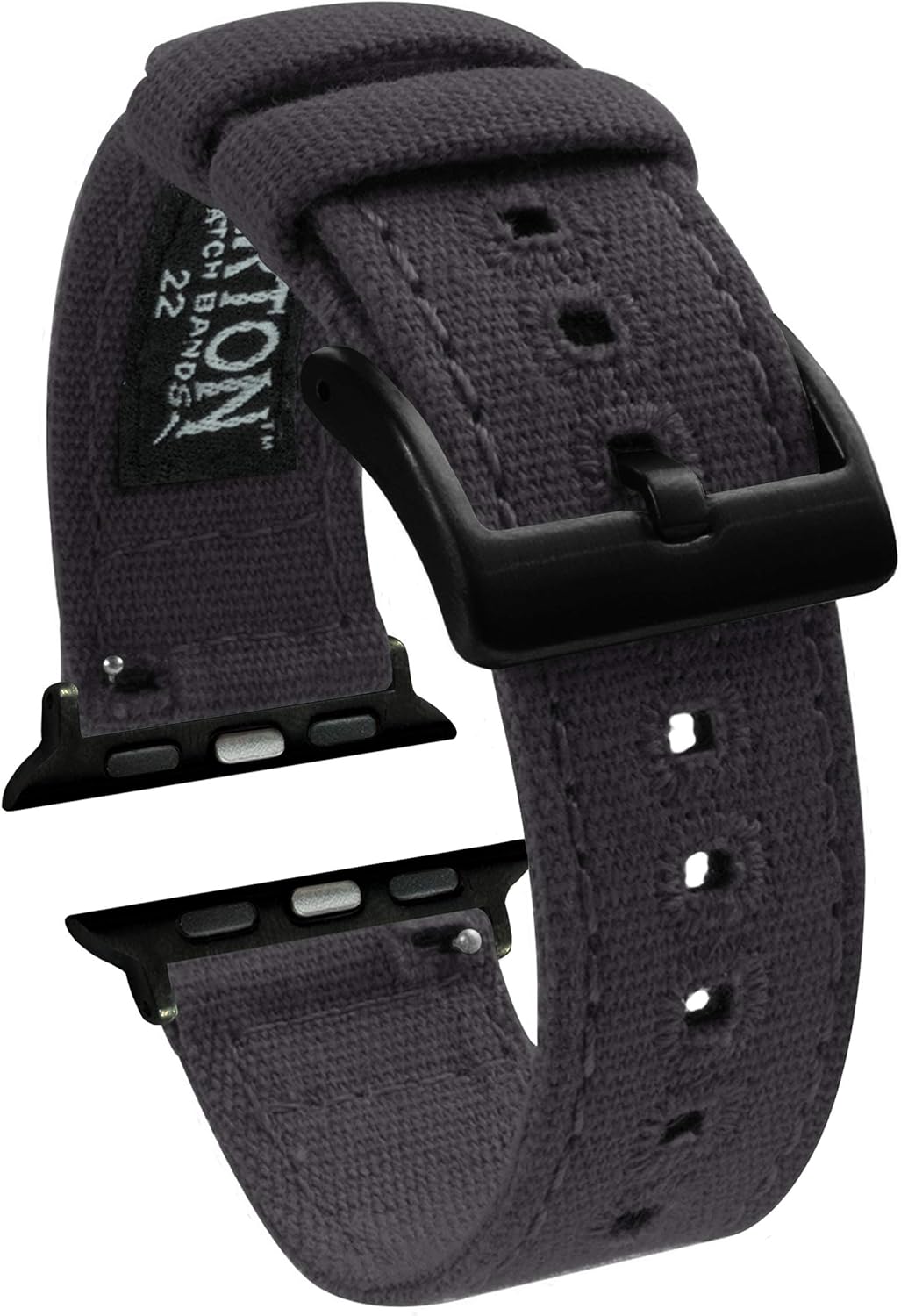 Barton Canvas Watch Bands - Stainless Steel Hardware - Quick Release - Choose Color - Compatible with All Apple Watches Series 1, 2, 3, 4, & 5-38mm/40mm & 42mm/44mm