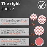 ECENCE Magnetic Smoke Detector Mount Adhesive Pads 3pcs Ø 70mm No Drill Fast view 6