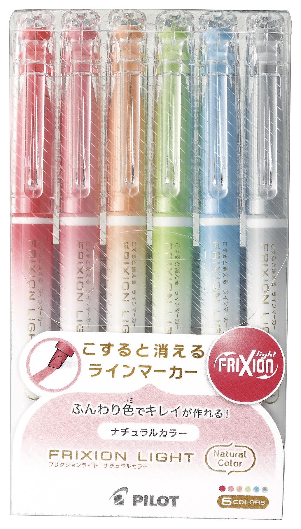 PILOT 蛍光ペン フリクションライト 3.3mm ナチュラルカラー 6色セット SFL60SL6CN商品画像