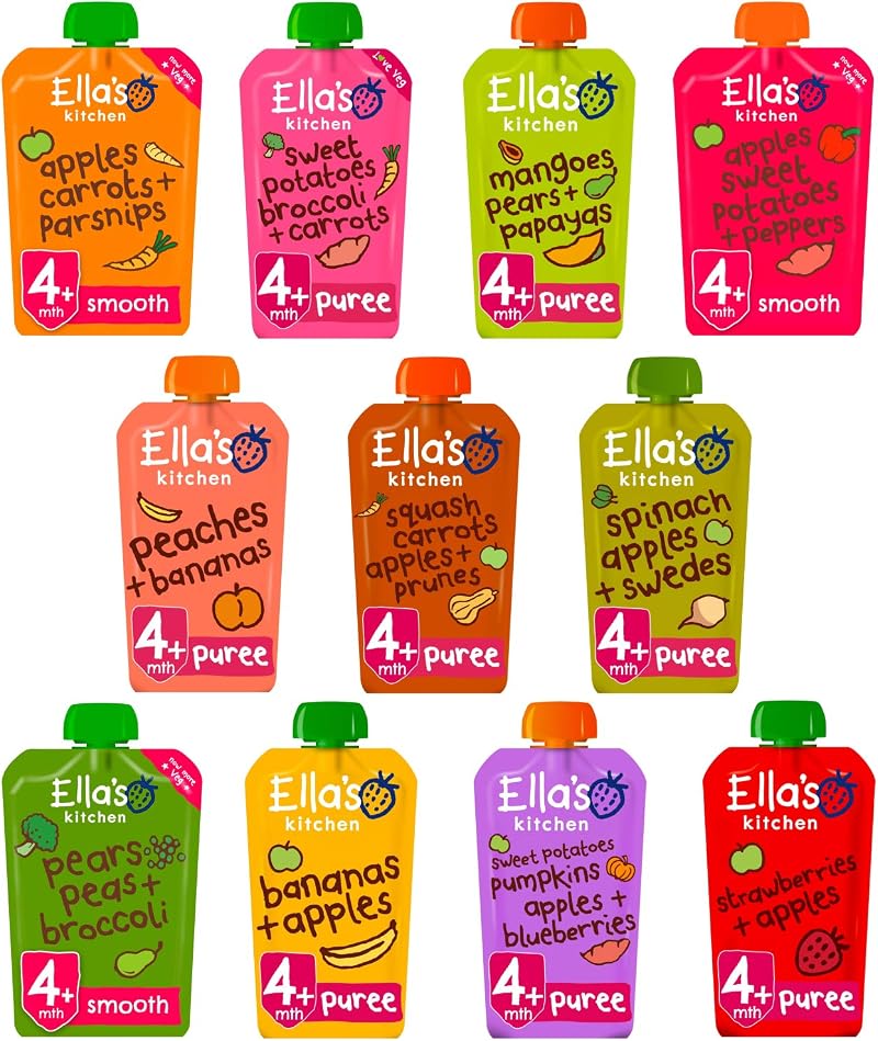 Ella's Kitchen Organic Stage 1 Mixed Variety Pack 11 x 120g Pouches