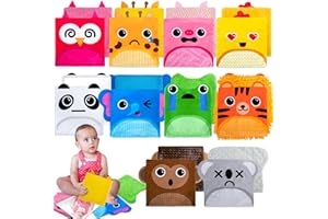 Oarifun 10 Set Sensory Mini Mats Assorted Textured Play Mat, Animals Sensory Floor Tiles Sensory Wall Panel Educational Tactile Sensory Toys for Autistic Children Kids Baby Toddler Fidgeting Activity
