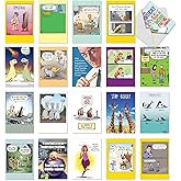 NobleWorks 20 Assorted Box Set Funny Birthday Greeting Cards w/ 5 x 7 Envelopes For Men, Women (20x1 Designs) Bday Funny Ages AC8714BDG-B1x20