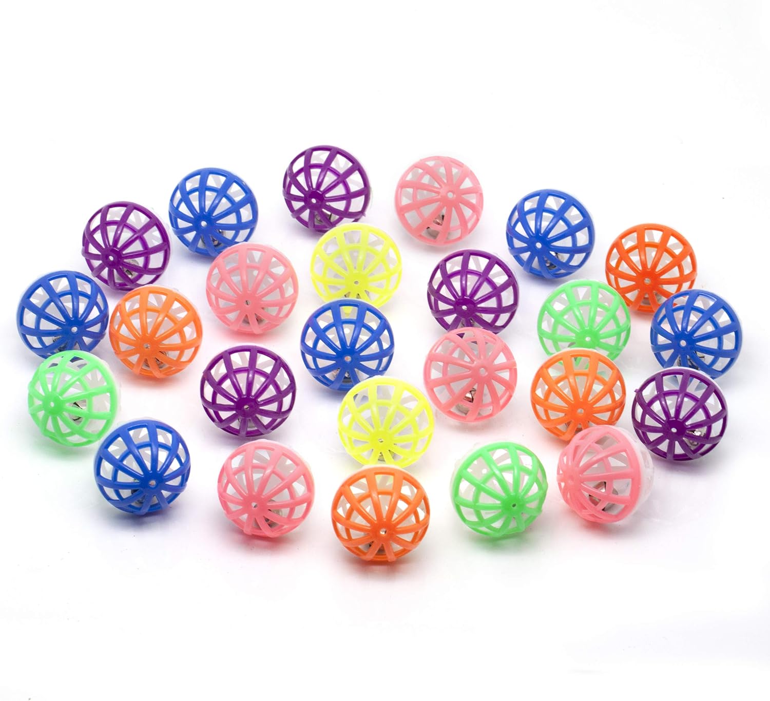 CHIWAVA 48PCS 1.6'' Cat Toy Ball with Bell Plastic Lattice Jingle Balls Kitten Chase Pounce Rattle Toy Assorted Color : Kitchen & Dining