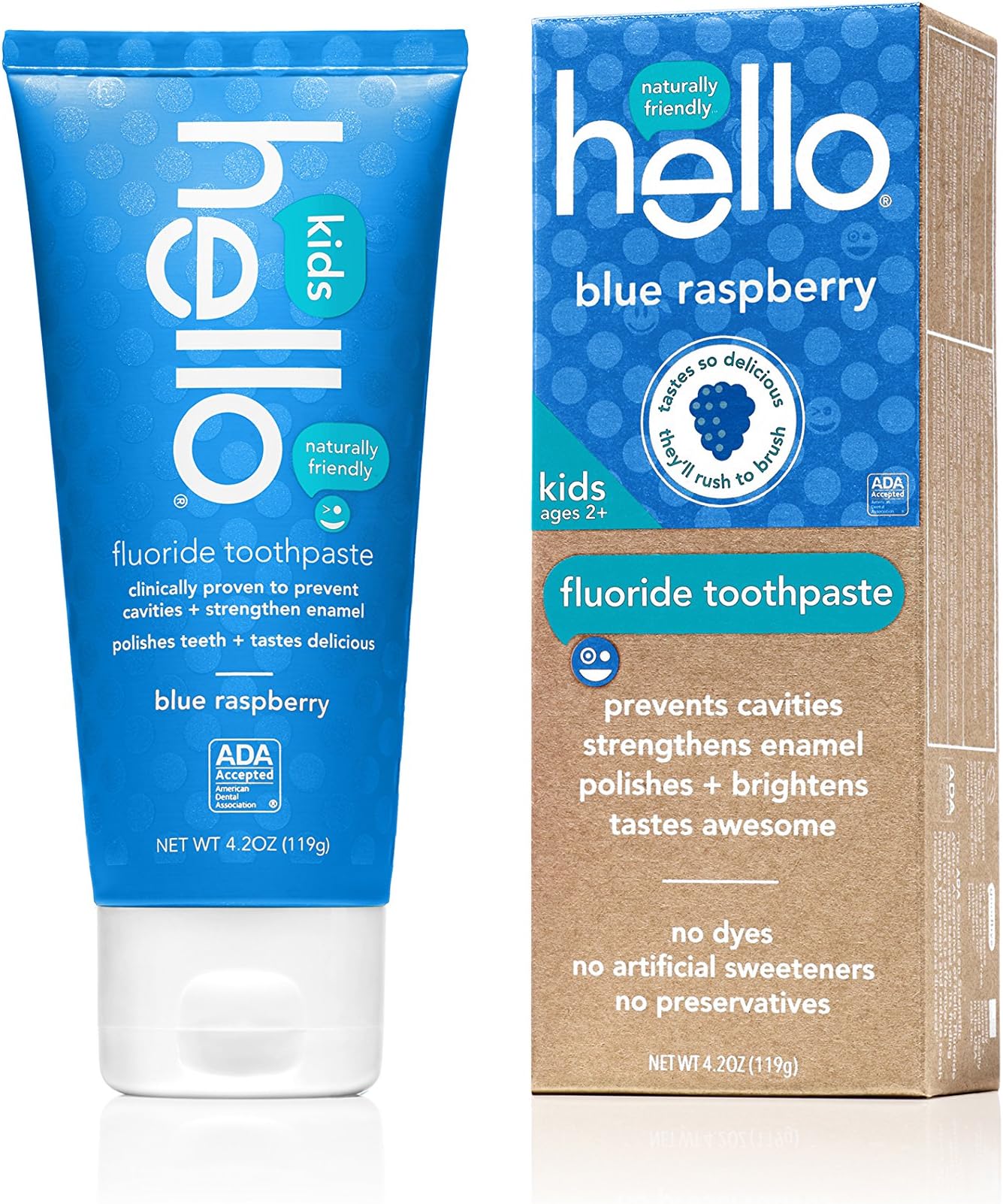 Hello Oral Care Kids ADA Approved SLS Free Fluoride Toothpaste