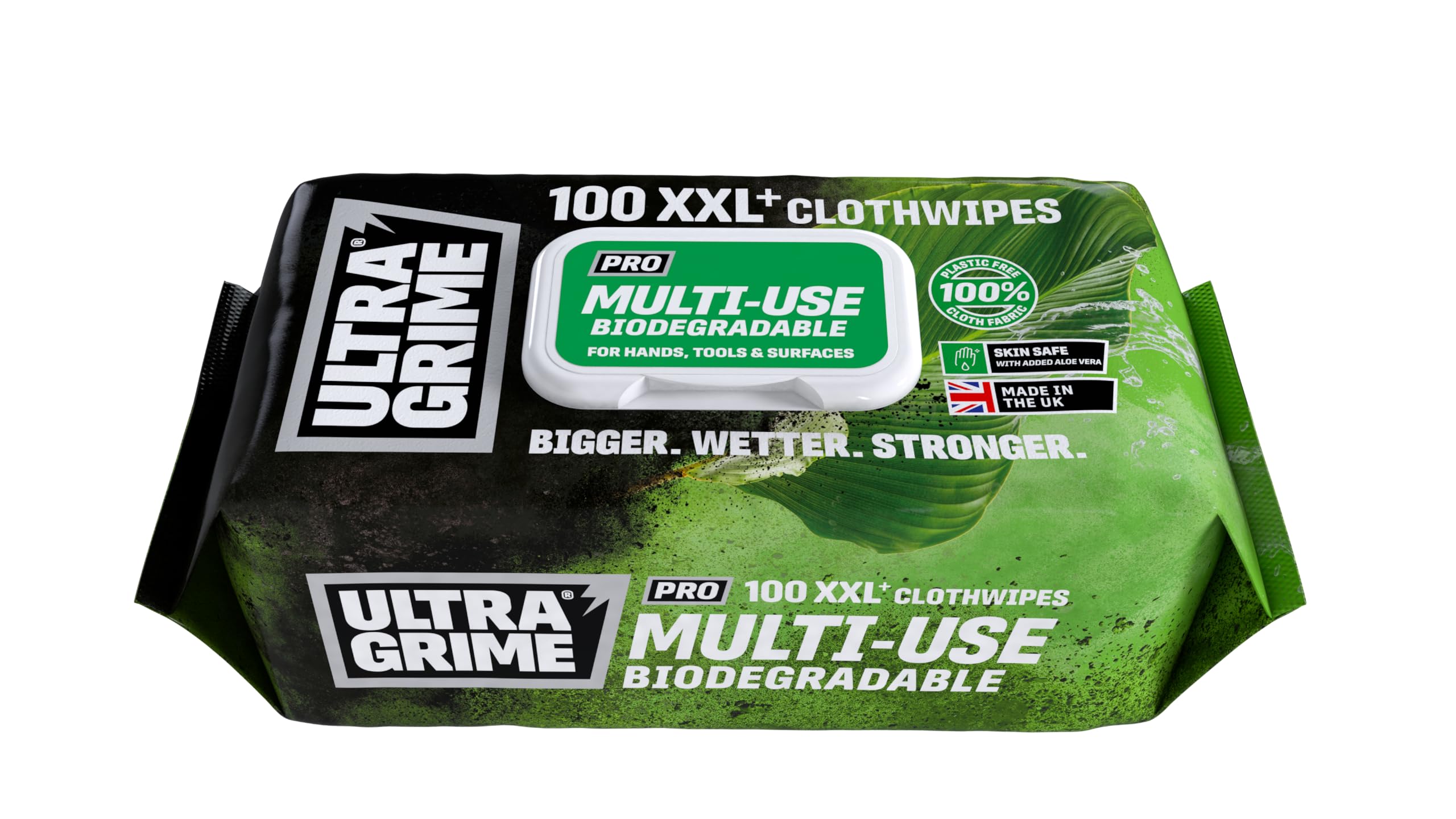 UltraGrime PRO Bio Clothwipes, White, 100 Count