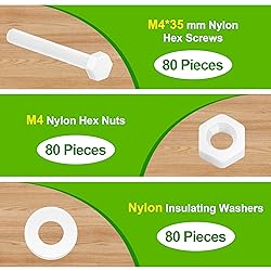 Pzsmocn 240 Pieces/80 Sets M4*35 mm Plastic White