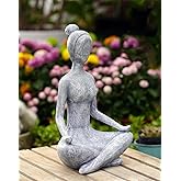Goodeco Zen Lady Garden Outdoor Statue - Resin Collectible Figurines for Home Decor Accents & Shelf Decoration, Great Gift Id