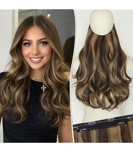Pop Hairuwear Ten Piece Wavy Hair Extensions Blonde Golden Wheat Clip In 18 main image 4