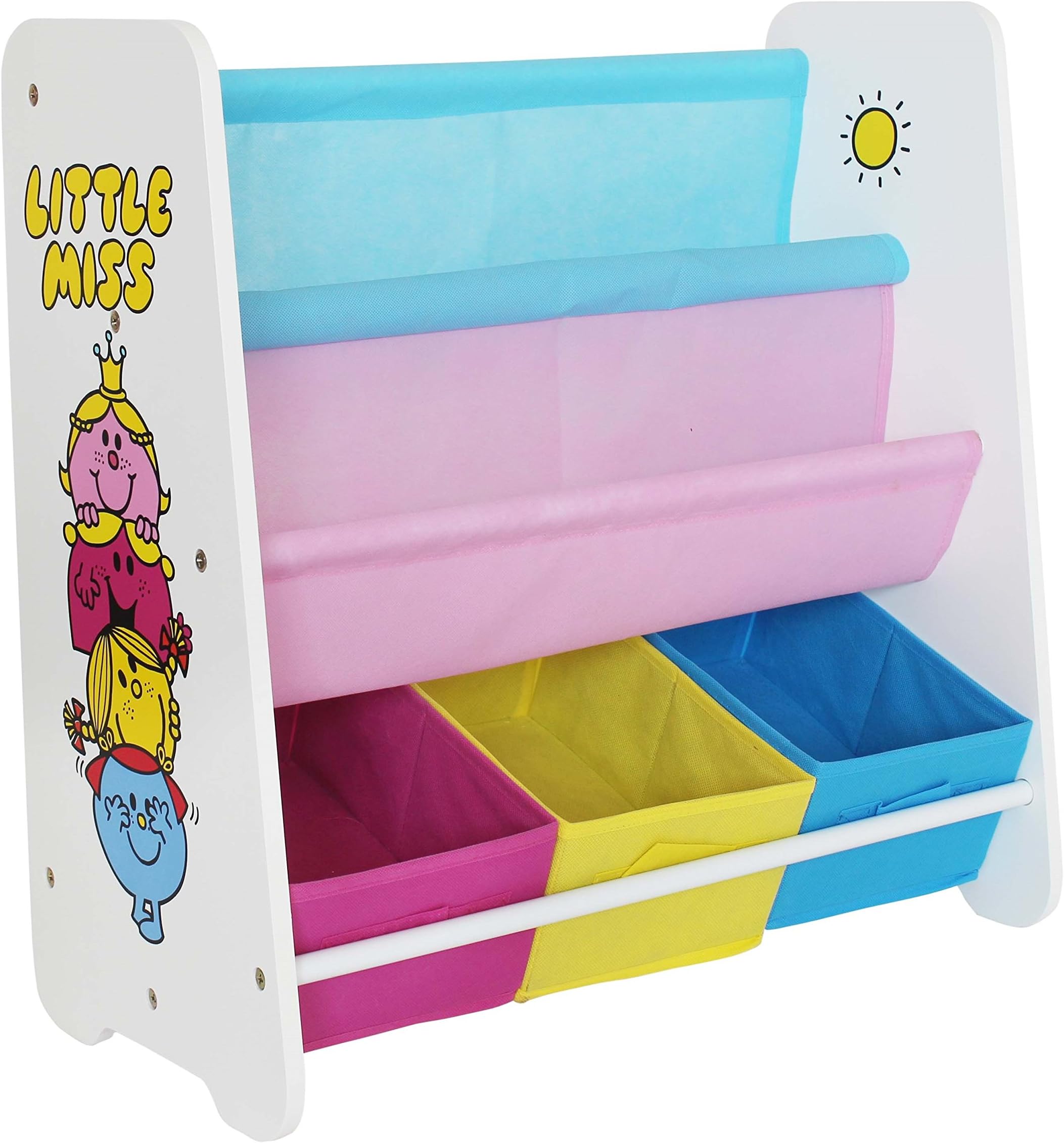 Little Miss Little Miss - Children's Wooden Storage Rack/Sling Bookcase Unit