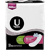 U by Kotex Security Ultra Thin Pads, Long, Unscented, 56 Count