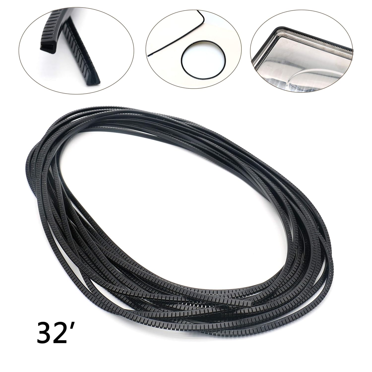 Tueascallk 32 Length White PE Plastic Edge Protection Strip, Toothed