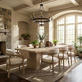 Christopher Knight Home Lanford Modern Dining Table Set for 8, Rectangular Kitchen Table and Dining Chairs Set of 8, Rubberwood Dining Room Table Set for 8, Beige+Natural Ash