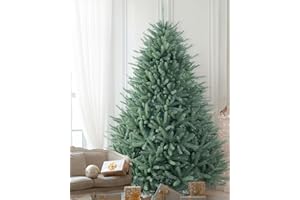 AMERZEST Premium Hinged Artificial Blue Spruce Christmas Tree 7.5FT, Full Unlit Xmas Tree 7.5 Feet No Lights, Non Pre-lit for Indoor and Outdoor Festive Holiday Fir Green