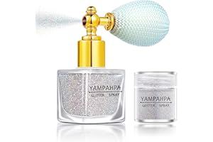 YAMPAHPA Vintage Body Glitter Spray, Silver Glitter Spray for Hair and Body Glitter Makeup, Extra Fine Hair Glitter for Rave Nail Christmas Craft Clothes, Include 1 Jar of Refills