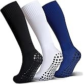 Raigoo Grip Non Slip Socks,Soccer Softball Baseball Football Socks for Boys and Girls Ages 4 to 16 Knee High Non Skid