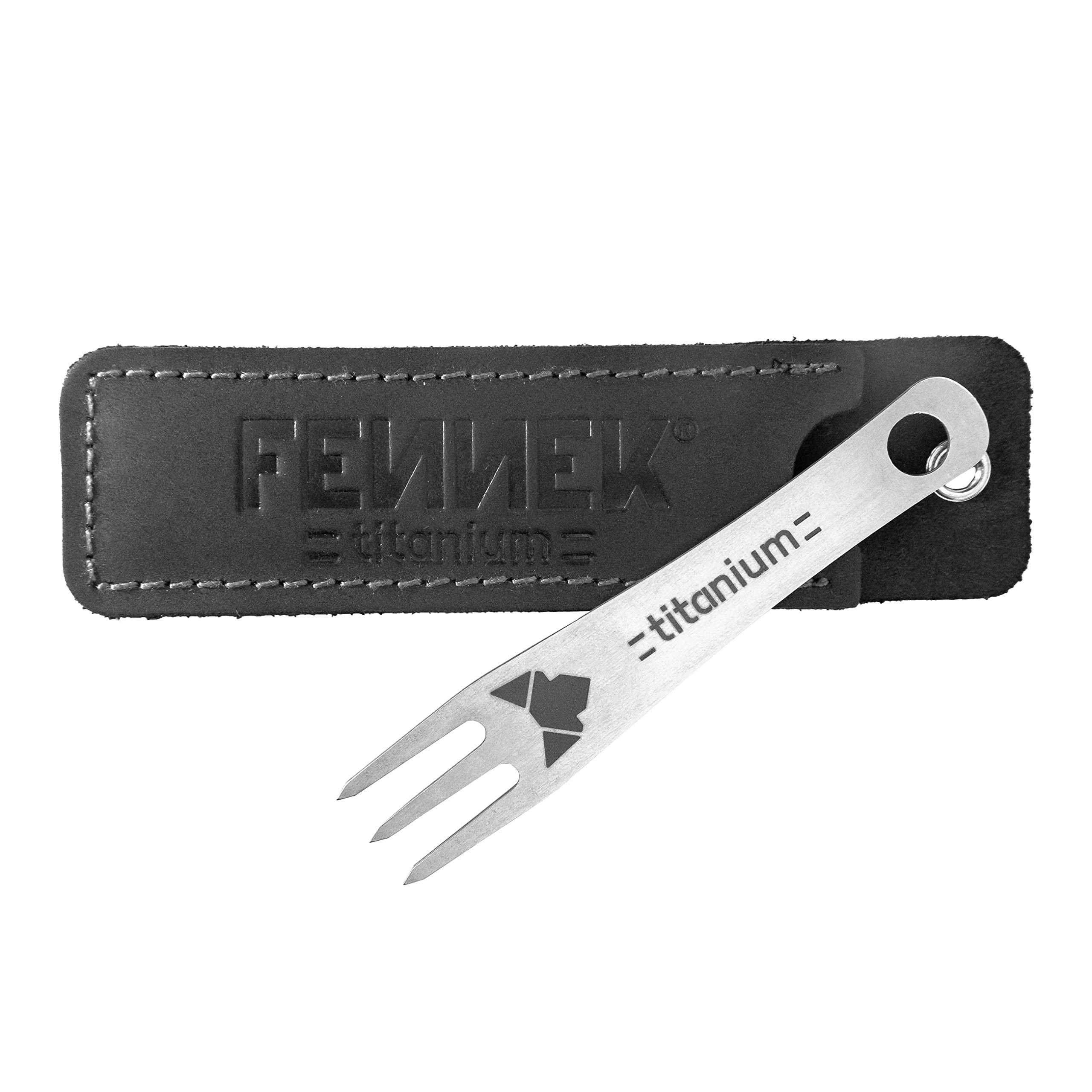 FENNEK Titan Pieker XL in leather case, made in Germany, perfect for camping, holidays, festivals, bushcraft, hiking, 1 piece