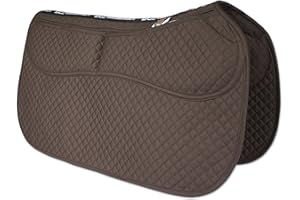 ECP All Purpose Diamond Quilted Therapeutic Contoured Correction Support Western Saddle Pad with Adjustable Memory Foam