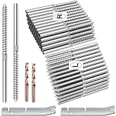 BLIKA 100 Pack 1/8" Cable Railing Kit Right&amp;Left Swage Lag Screws | For Wood Posts, T316 Stainless Steel, Wire Railing Kit for Decks with Wrench, Deck Stair Black Cable Railing Hardware
