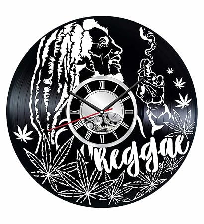 Amazon Com Bob Marley Wall Clock Made Of Vintage Vinyl