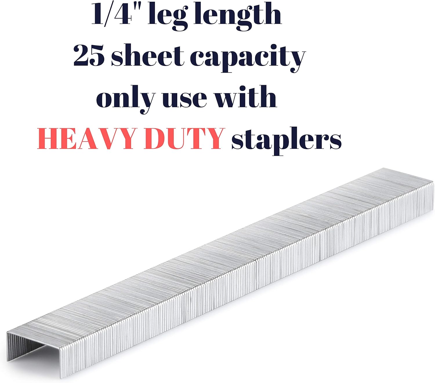 Mr. Pen- Heavy Duty Staples, 5000 Pc Staples, 25 Sheet Staple, 1/4 inch Length(23/6), Staples for Stapler, Staples Office Supply, Office Staple, Paper Staple, One Touch Staple, 100/Strip, Large Staple : Office Products
