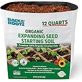 Back to The Roots Organic Seed Starting, Compressed Block expands to 12 Quarts, Made for Herbs, Veggies, Flowers