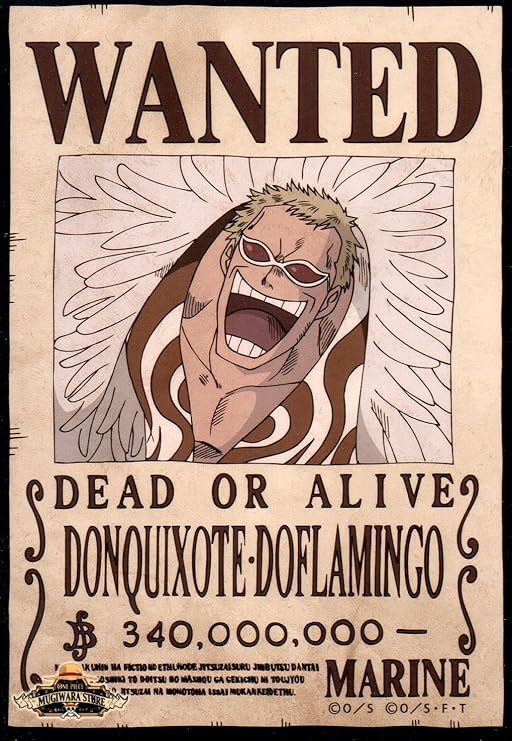 Amazon ワンピース 手配書 ブロマイド ドフラミンゴ アニメ 萌えグッズ 通販