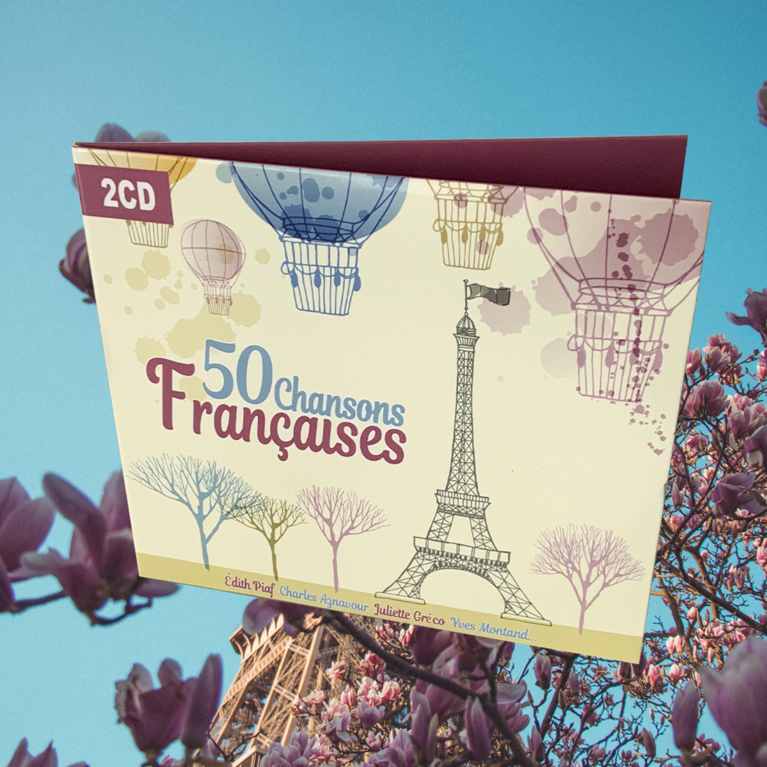 50 Chansons Françaises, La Vie en Rose, Les Feuilles Mortes, Douce France, Classic French Songs [2CD]