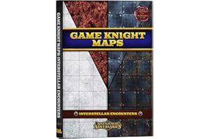 Game Knights Interstellar Encounters Map Mat by Adventurers and Adversaries – Double-Sided Gloss Laminated Dry Erase Battle Map, Tabletop Map for Roleplaying 1 Inch Gridded Overlay – 2D Terrains Maps