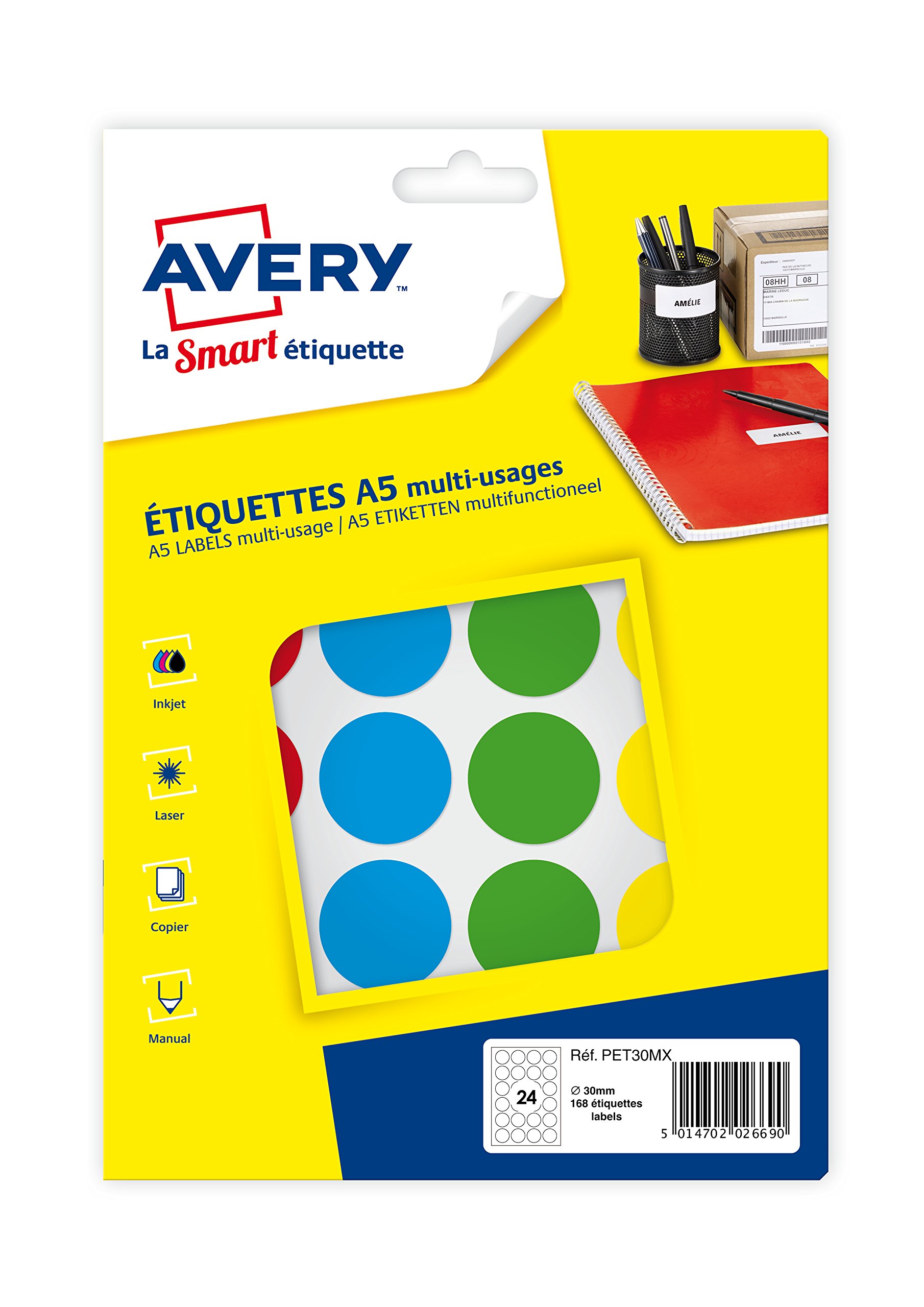 Avery 2940 Lozenges 30 mm Mixed Colours