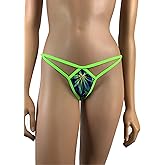 Exotic Dancewear G -Thong Mini Micro String Thong V Thong Tanga Bikini Bottom Marijuana Weed Minimal coverage Thong Rave Outfits Thong Brazilian Micro Bikini Polewear Stripperwear
