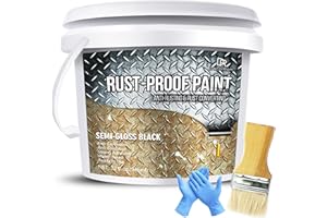 Rust Converter Paint - 32oz Water-Based Rust Reformer & Metal Primer, Semi-Gloss Black Rust Preventive Paint for Metal, Anti-